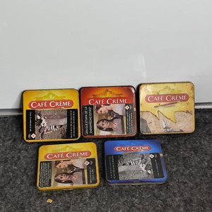 Lote de 3 Cigarreras Antiguas Café Crème en Lata con Papel Original - imagen 6