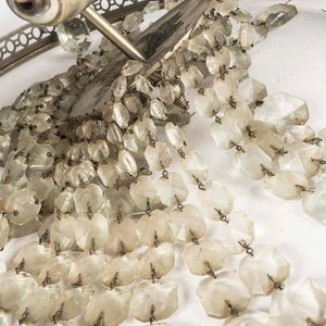 Colgante Metálico con Caireles de Cristal, 4 Luces - Desarmado - imagen 2