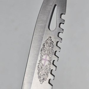 Cuchillo de Caza con Brújula en el Mango y Funda de Cuero - imagen 4