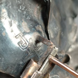 Antiguo Prendedor de Plata con Alfileres de Oro en Forma de Rosa - imagen 9