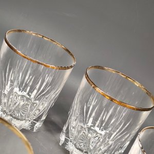 Seis Vasos de Cristal para Whisky con Borde Dorado - imagen 5