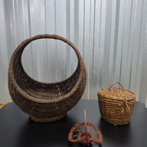 Conjunto de Cestas de Mimbre Artesanales Variadas - imagen 2