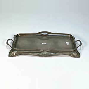 Bandeja Rectangular Art Nouveau Metálica con Asas Laterales - imagen 2