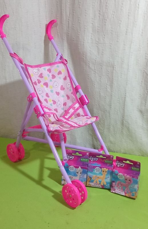 Coche para muñeca y mini ponis coleccionables - imagen 2