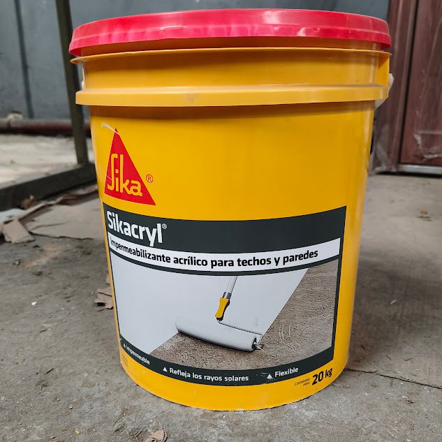 Impermeabilizante Acrílico Sikacryl para Techos y Paredes - Balde 20 kg