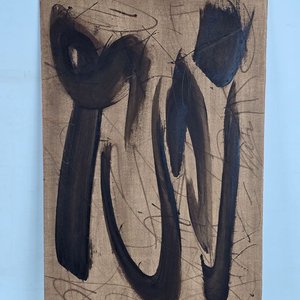 Conjunto de 4 Pinturas Abstractas "Gestos y Trazos" Firmadas - imagen 2