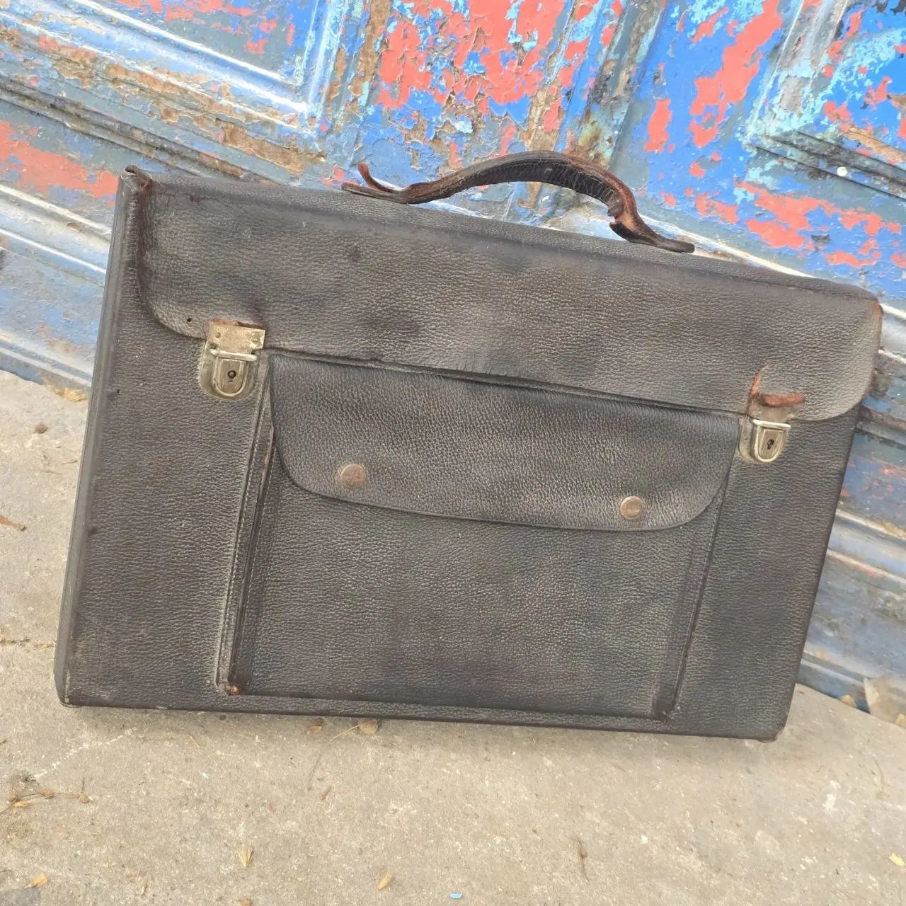 Maletín Vintage de Cuero Negro