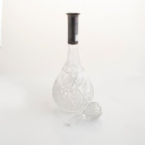 Botellón de Cristal Tallado con Tapón y Virola Metálica - 36cm - imagen 3