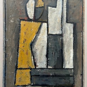Composición de Walter Deliotti: Óleo sobre cartón abstracto, 36x30 cm - imagen 2
