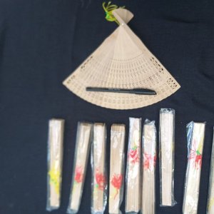 10 Abanicos de Madera Nuevos Sin Uso - imagen 3