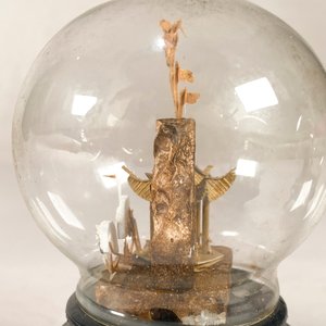 Trío de Miniaturas Orientales en Corcho con Garzas y Casas - imagen 4