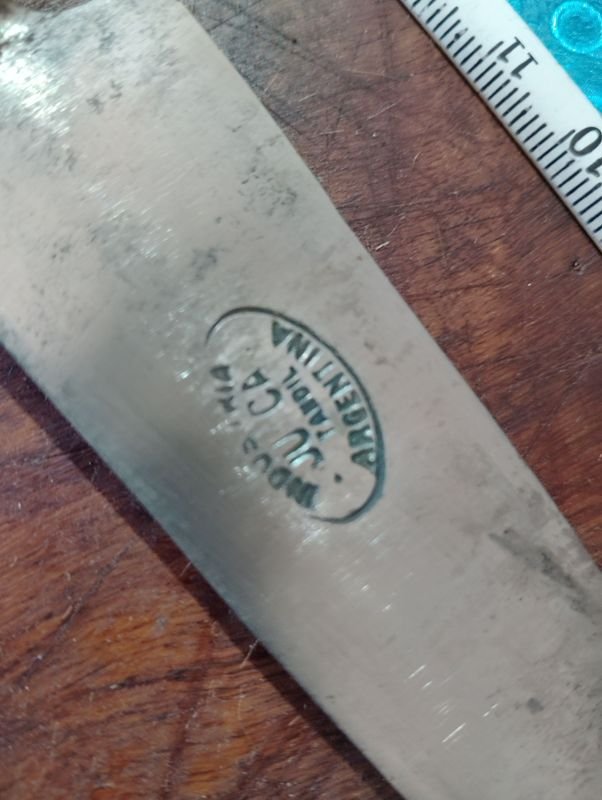 Cuchillo argentino TANDIL cabo y vaina en alpaca - imagen 4