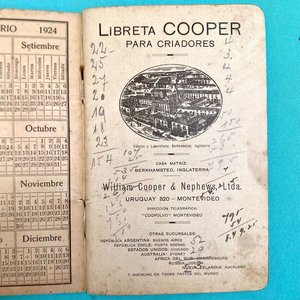 Libreta Cooper para Criadores - Almanaque y Cuaderno de Apuntes Obsequio William Cooper & Nephews Ltda. Uruguay 1924 - imagen 8