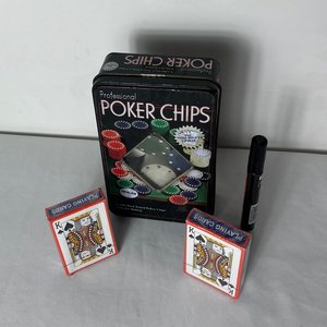 Set de Poker Profesional con Fichas y Cartas en Lata - imagen 6