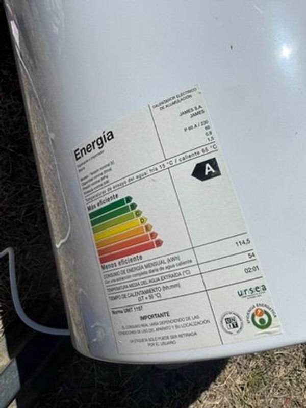 Termotanque eléctrico James de 60 litros en buen estado - imagen 3