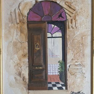 Cuadro "Puerta Abierta" de Carlos Amoretti, 30 x 25 cm - imagen 2