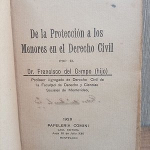Código de la Protección a los Menores en el Derecho Civil - Dr. Francisco del Campo (hijo) - 1926 - imagen 2
