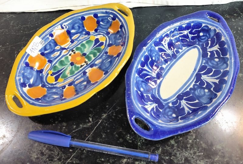 Lote anterior: Dos copas de mayólica tipo Talavera mexicana, artesanía manual