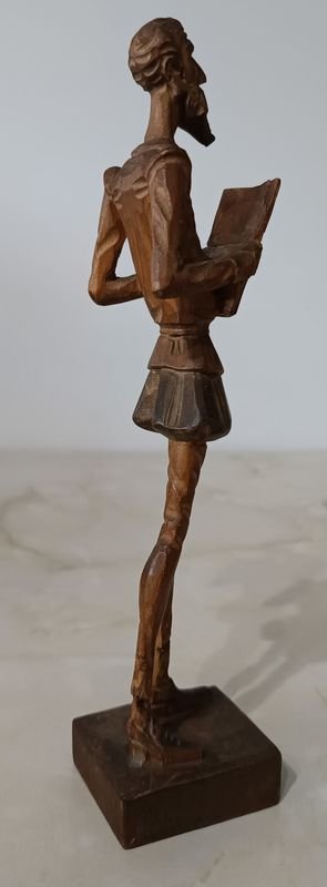 Talla en madera con la imagen de Don Quijote (piernas restauradas) - imagen 5