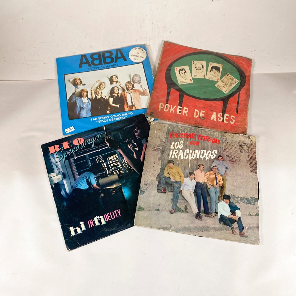 Lote de 4 Vinilos: ABBA, REO Speedwagon, Los Iracundos y Póker de Ases