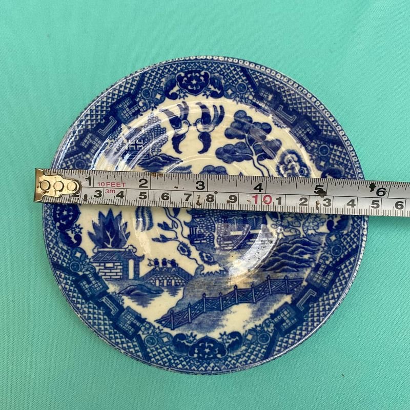 Antiguo plato de porcelana Willow, diseño chino, sellado en Japón - imagen 4