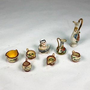Conjunto de 8 Piezas Miniatura en Cerámica Decorada - imagen 2