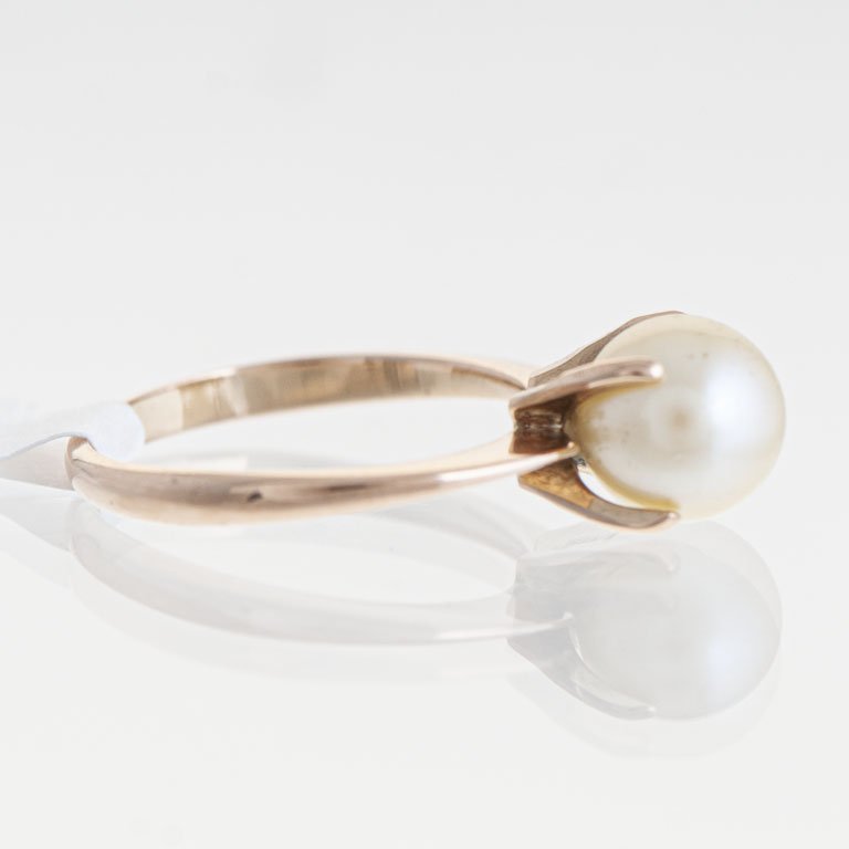 Anillo de Oro con Perla Blanca - imagen 2