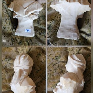Busto de Mujer en Mármol Blanco, Estilo Clásico - imagen 2