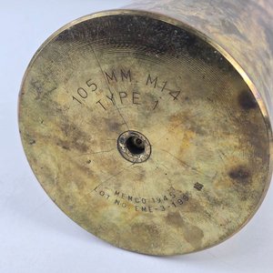 Casquillo de Artillería de Latón Estadounidense 105mm WWII - imagen 3