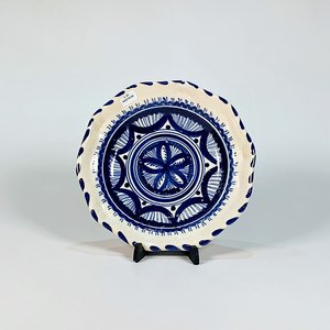 Lote siguiente: Plato Cerámica Talavera El Carmen Blanco y Azul Decoración Floral 26 cm