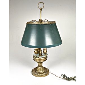 Lote siguiente: Lámpara de Bronce con Pantallas Verdes de Chapa - Altura 64 cm