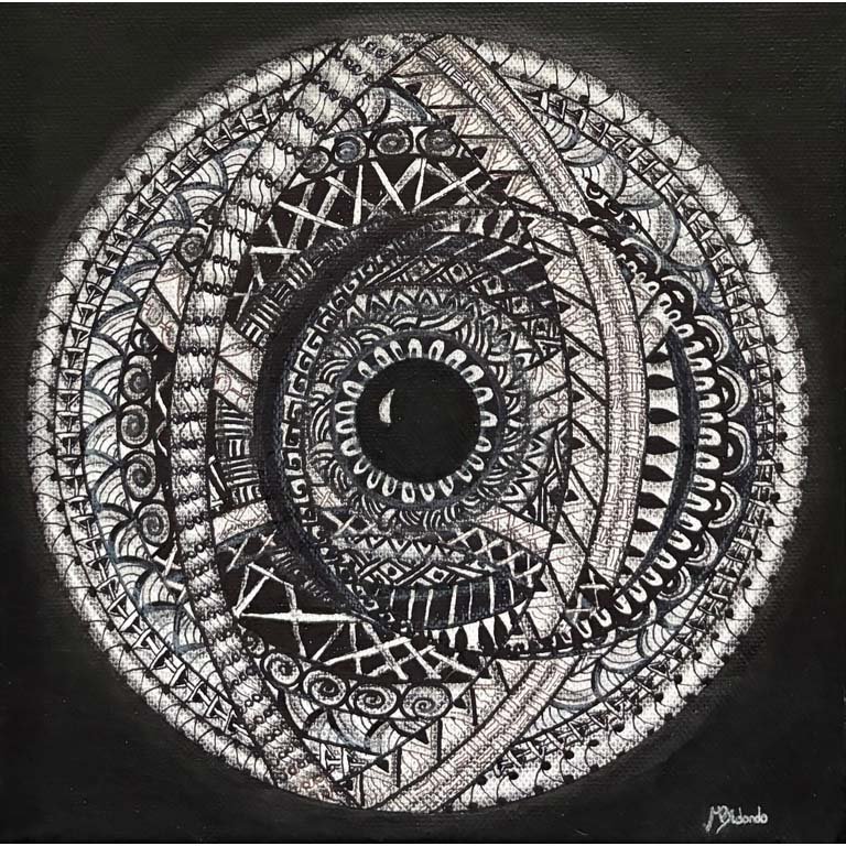 Obra "Desde lo Profundo" de Marcela Biondo - Acrílico y Tinta sobre Cartón Entelado