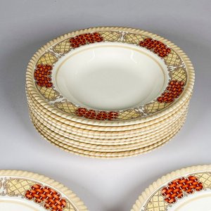 Doce Platos Hondos de Loza Inglesa Johnson Bros "Old English" - imagen 3