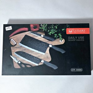 Juego de Cuchillos y Utensilios de Cocina Negros Cutlery con Estuche - imagen 3