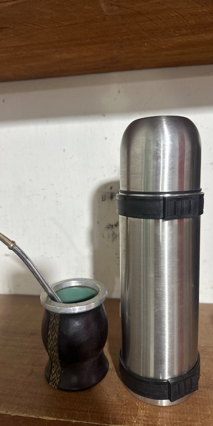 Termo Mate de Acero Inoxidable con Bombilla