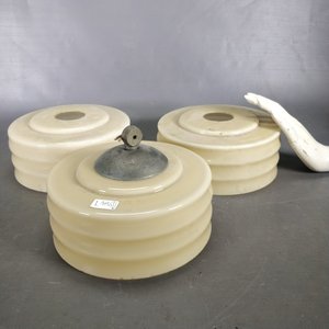 Lote de 3 pantallas de opalina antiguas para lámpara - imagen 4
