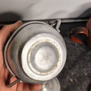 Dos Azucareros Antiguos: Esmaltado y Aluminio con Tapas - imagen 5