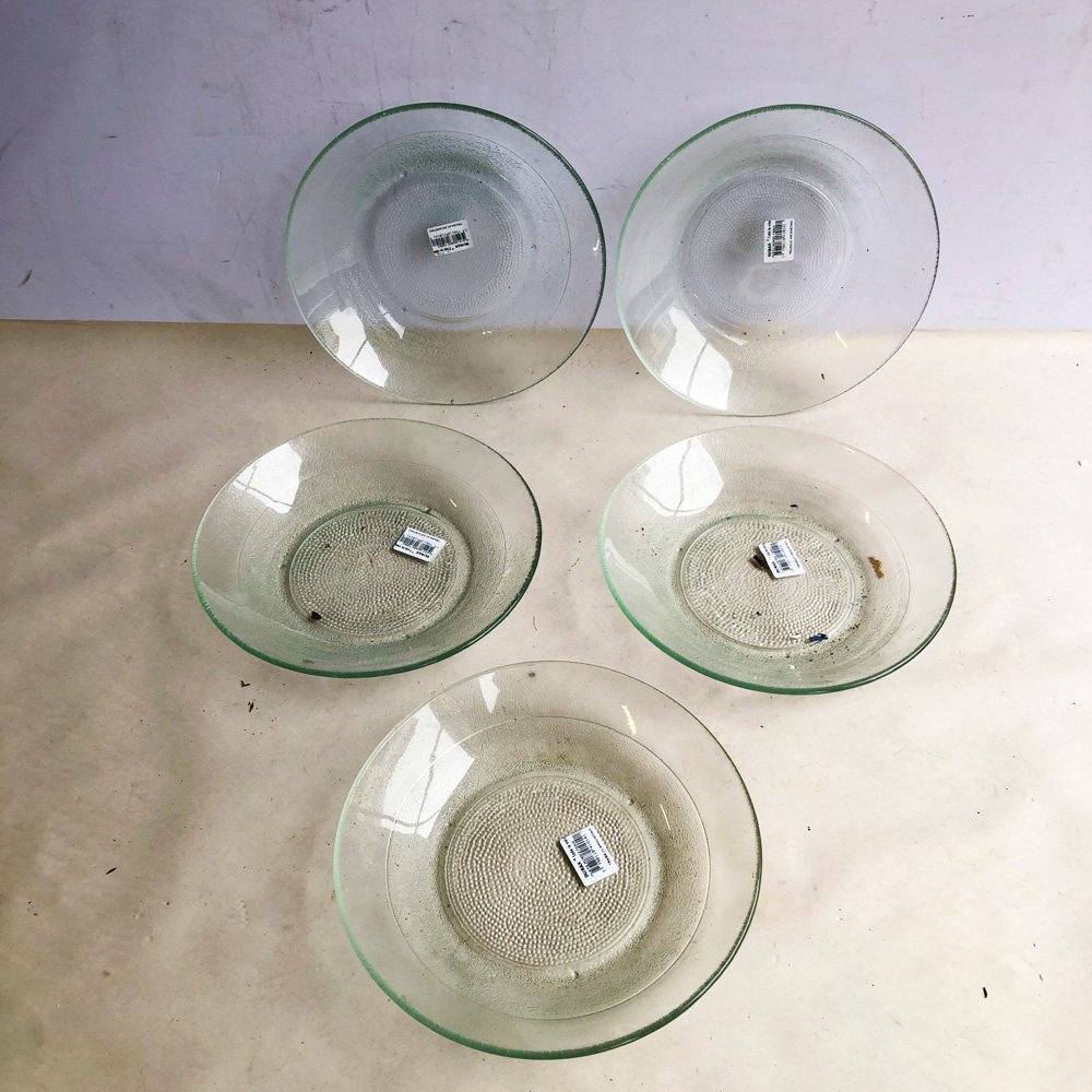 Veintidós Platos Lisos de Vidrio Transparente