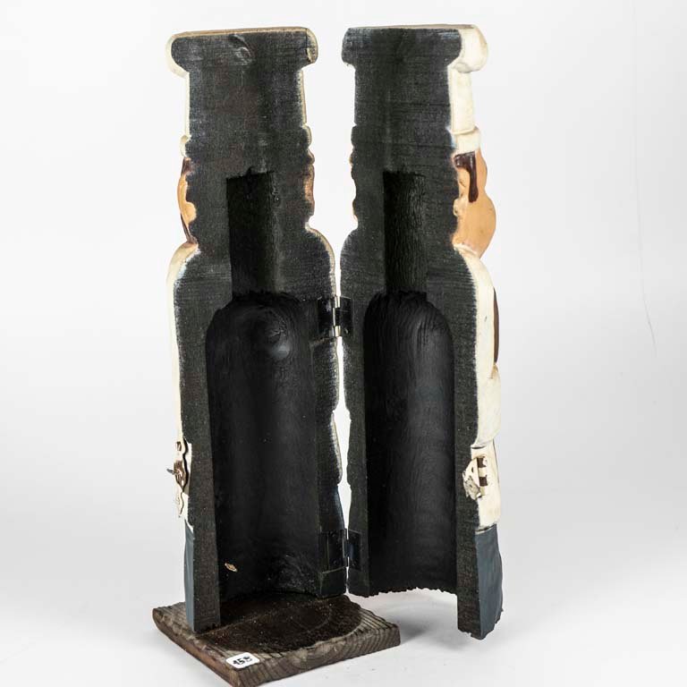 Guarda botellas de vino de madera tallada forma personaje cocinero - imagen 2