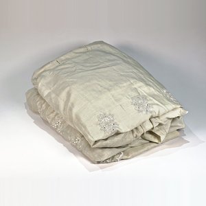 Dos Cortinas de Hilo Beige con Bordado Floral - 2.60m x 1.50m - imagen 2