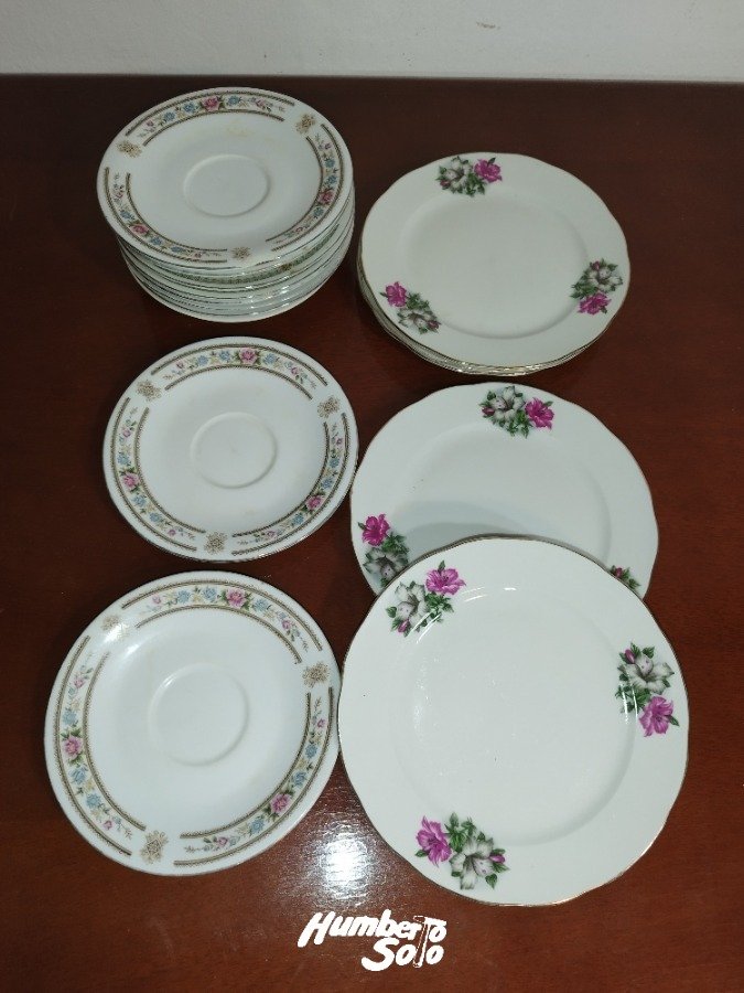 Platos porcelana para postres y tortas