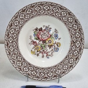 Set de 12 Platos Hondos "Harvard Empire" Loza Inglesa Diseño Floral (25cm) - imagen 3