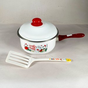 Olla Esmaltada Blanca con Decoración Animada y Espátula Miffy - imagen 1