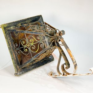 Farol Cónico de Hierro y Chapa con Ménsula - Estilo Vintage - imagen 1