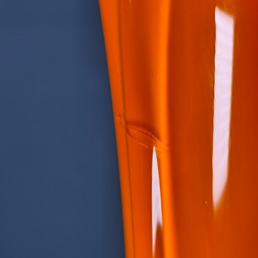 Vaso de cristal de Murano en tonos anaranjados con interior blanco - imagen 7