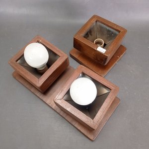 Lote de Dos Apliques de Techo de Madera con Portalámparas - imagen 3