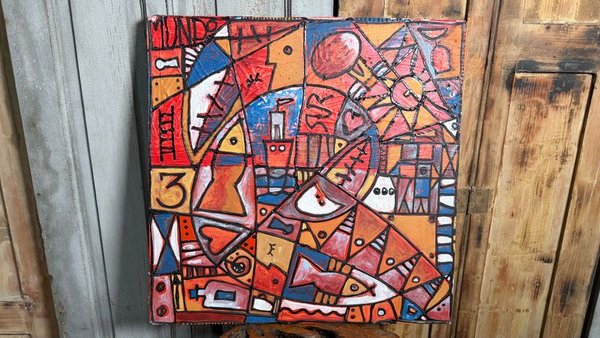 Obra de Arte "Cota Sur" de Sibila Foong - Acrílico sobre Yeso 46x46 cm