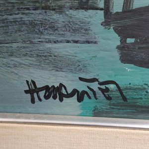 Pintura "Higo Nantes" Acrílico sobre Fibra con Marco Plateado - imagen 4