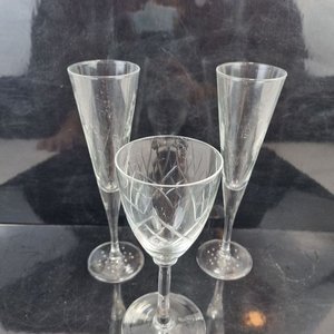 Set de 3 Copas de Cristal Tallado Decorativo - imagen 2