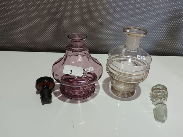 Dos botellones de cristal antiguos para decoración - imagen 3
